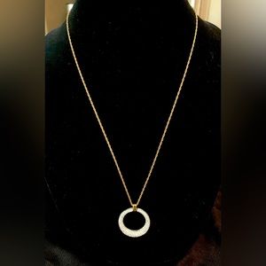 Joan Rivers CZ gold tone necklace